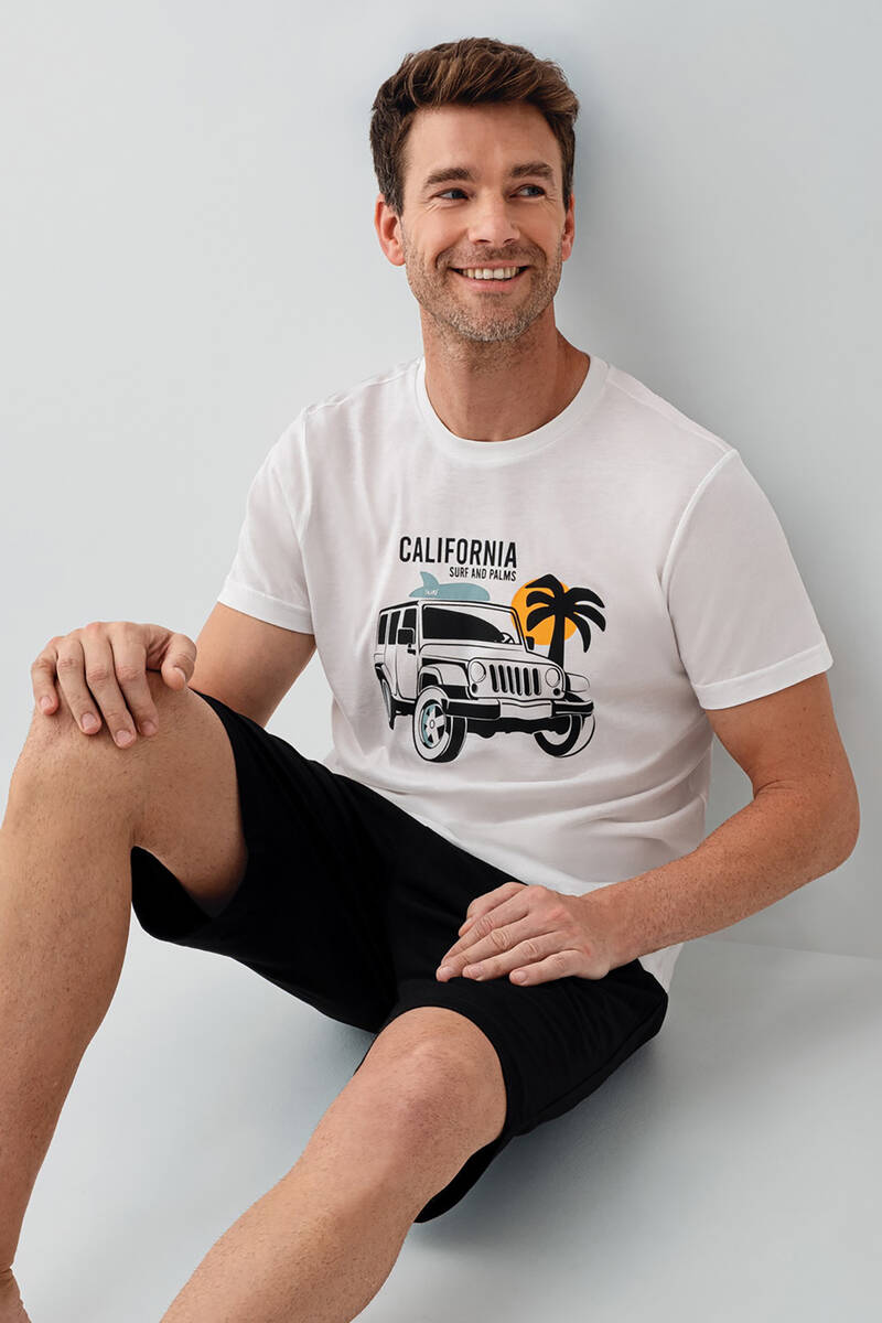 Rolypoly Erkek Beyaz Bermuda Takım