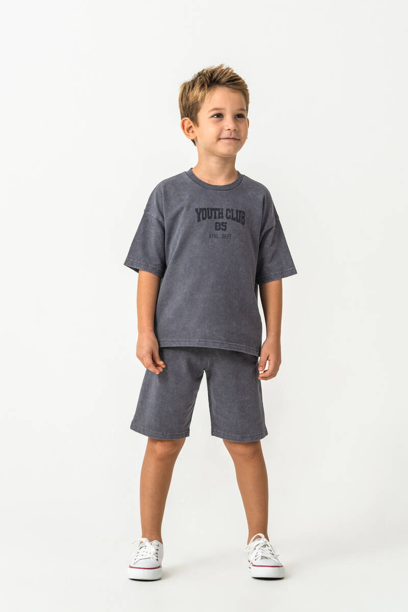 Rolypoly Erkek Çocuk Antrasit Bermuda Takım