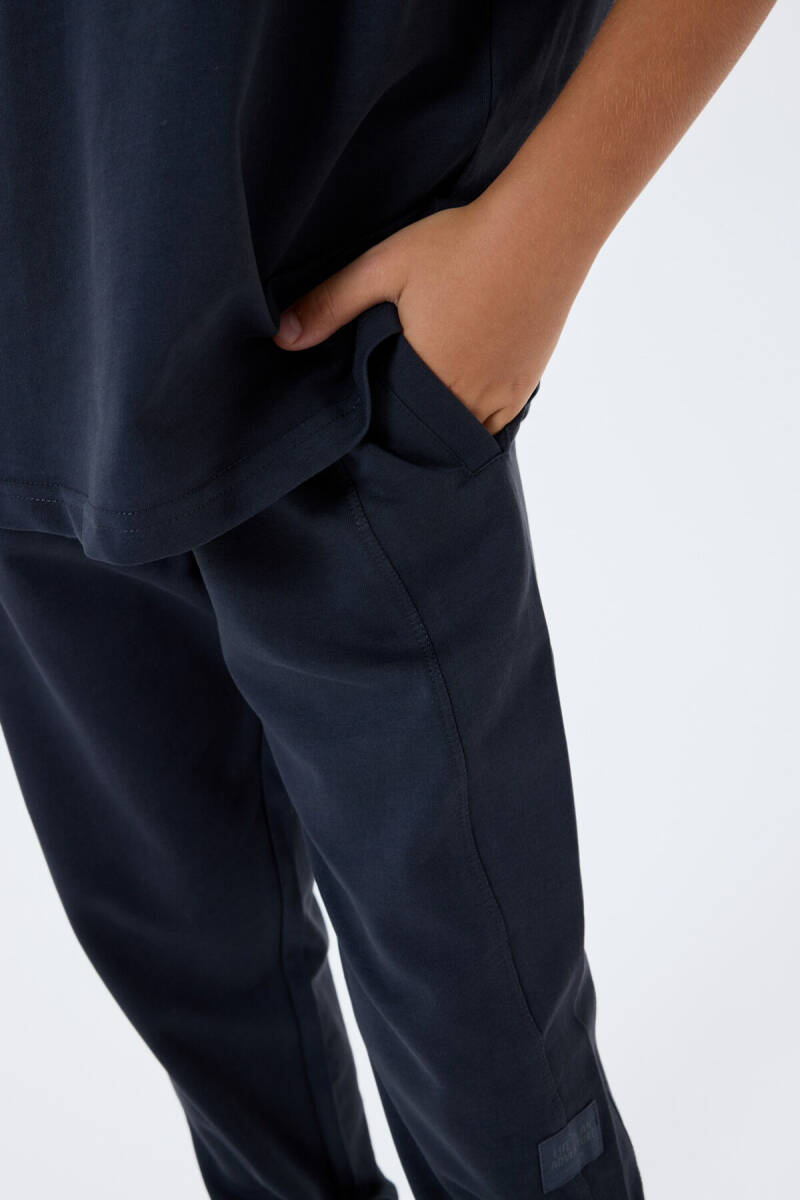 Rolypoly Erkek Çocuk %100 Pamuk Bisiklet Yaka Baskılı Yazlık Oversize Fit Gri Eşofman Takımı RP3768-C-V2 - 3