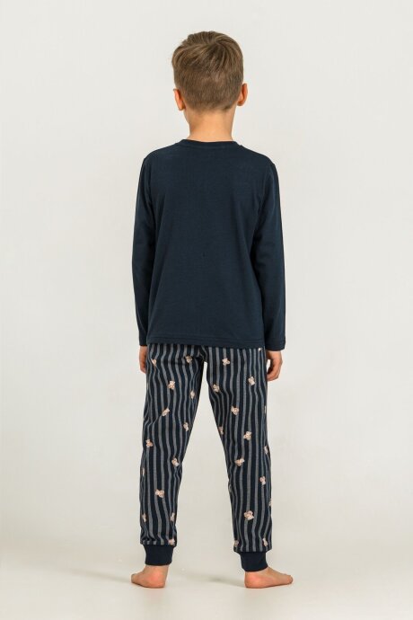 Rolypoly Erkek Çocuk %100 Pamuk Be Cool Lacivert Uzun Kol Pijama Takım RP3870-C-V1 - 4