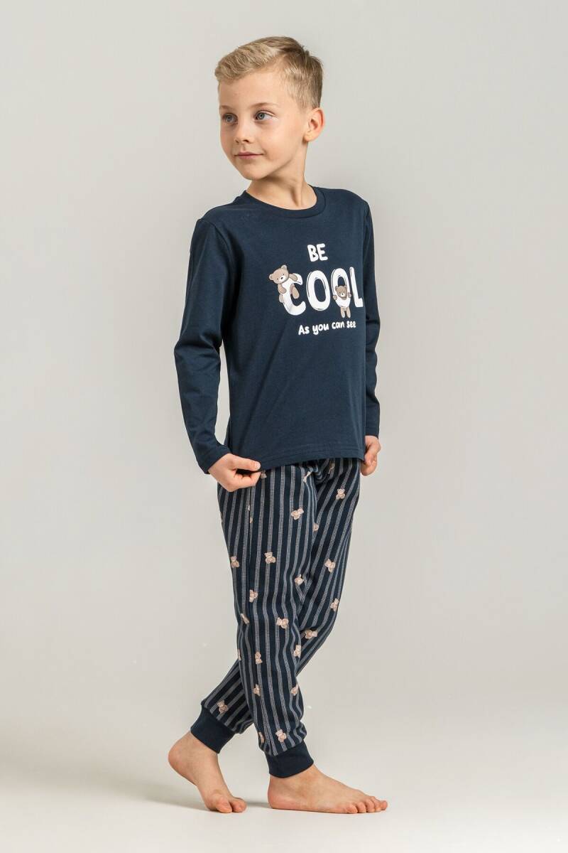 Rolypoly Erkek Çocuk %100 Pamuk Be Cool Lacivert Uzun Kol Pijama Takım RP3870-C-V1 - 7