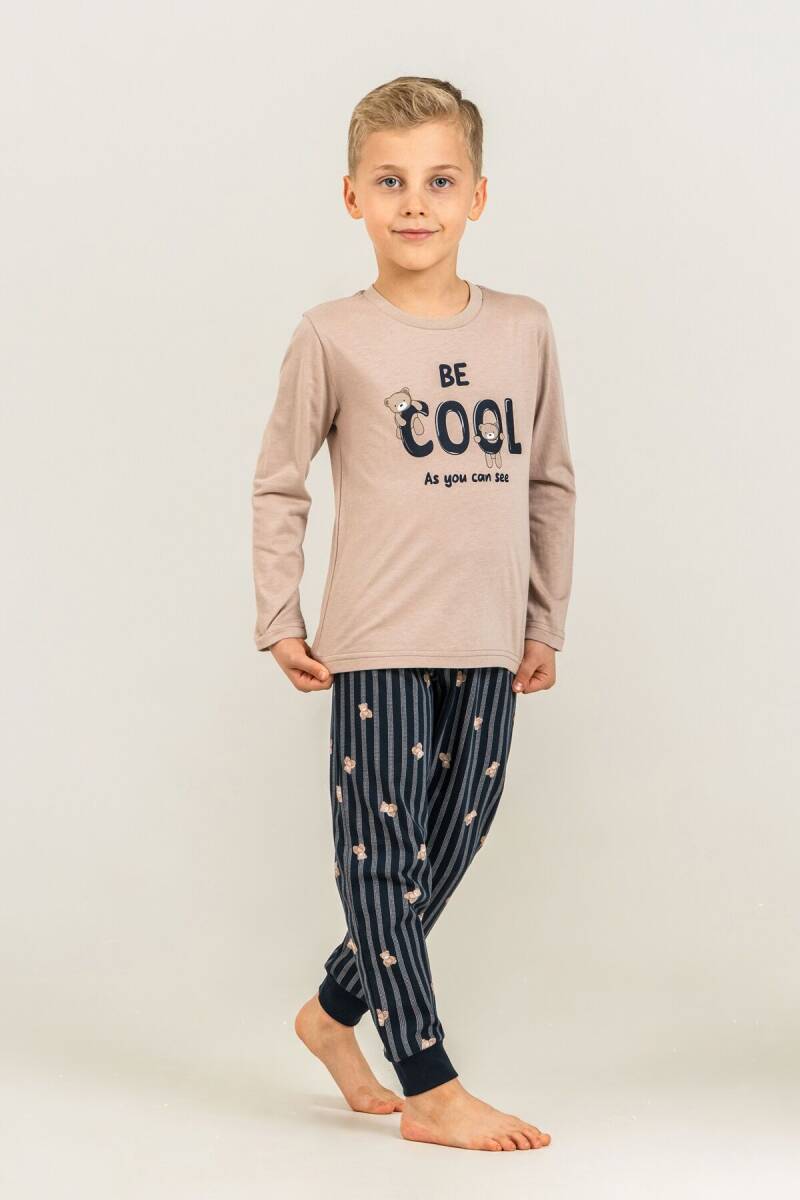 Rolypoly Erkek Çocuk %100 Pamuk Be Cool Sarı Uzun Kol Pijama Takım RP3870-C-V2 - 1