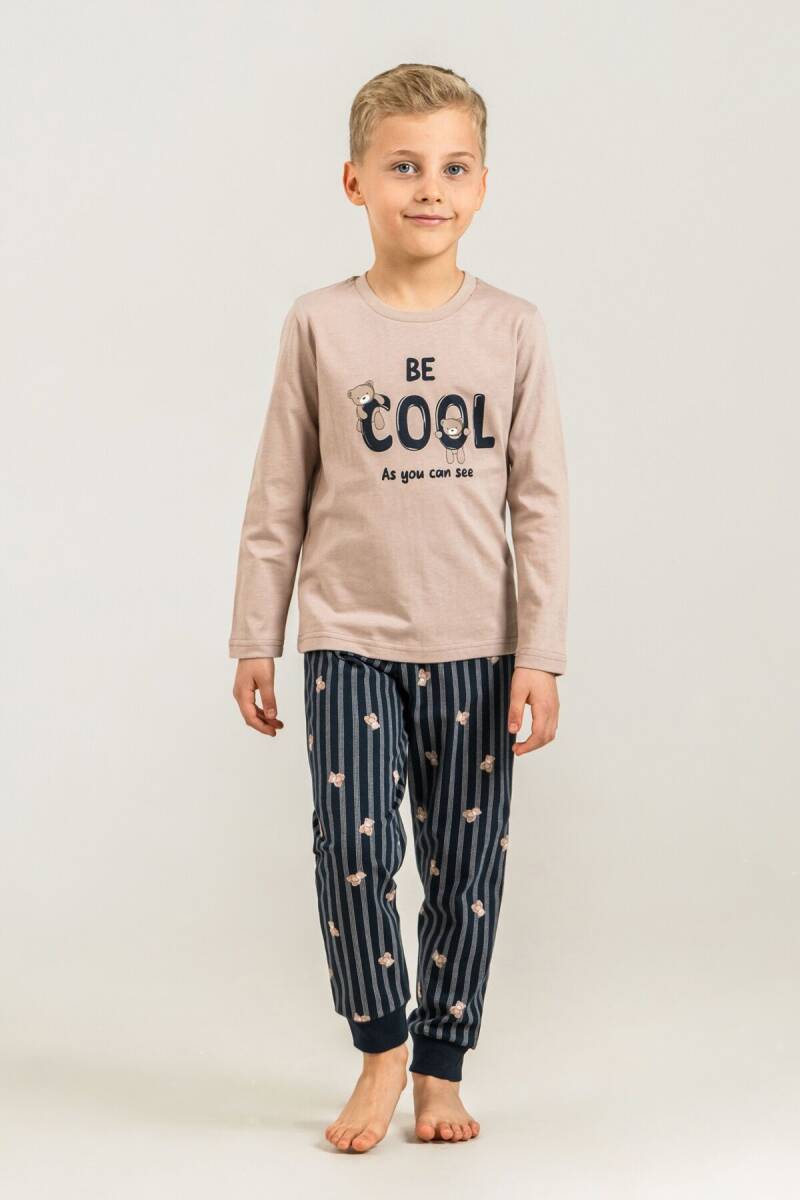 Rolypoly Erkek Çocuk %100 Pamuk Be Cool Sarı Uzun Kol Pijama Takım RP3870-C-V2 - 2