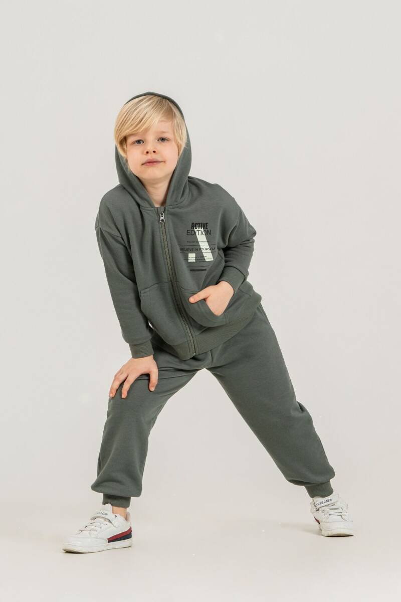 Rolypoly Erkek Çocuk Believe In Yourself Haki Eşofman Takımı RP3882-C-V1 - 2