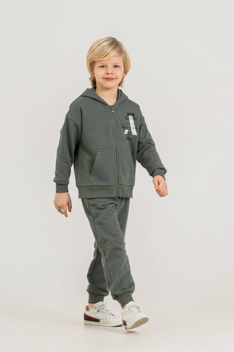 Rolypoly Erkek Çocuk Believe In Yourself Haki Eşofman Takımı RP3882-C-V1 - 6