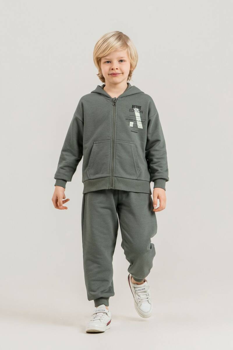 Rolypoly Erkek Çocuk Believe In Yourself Haki Eşofman Takımı RP3882-C-V1 - 1