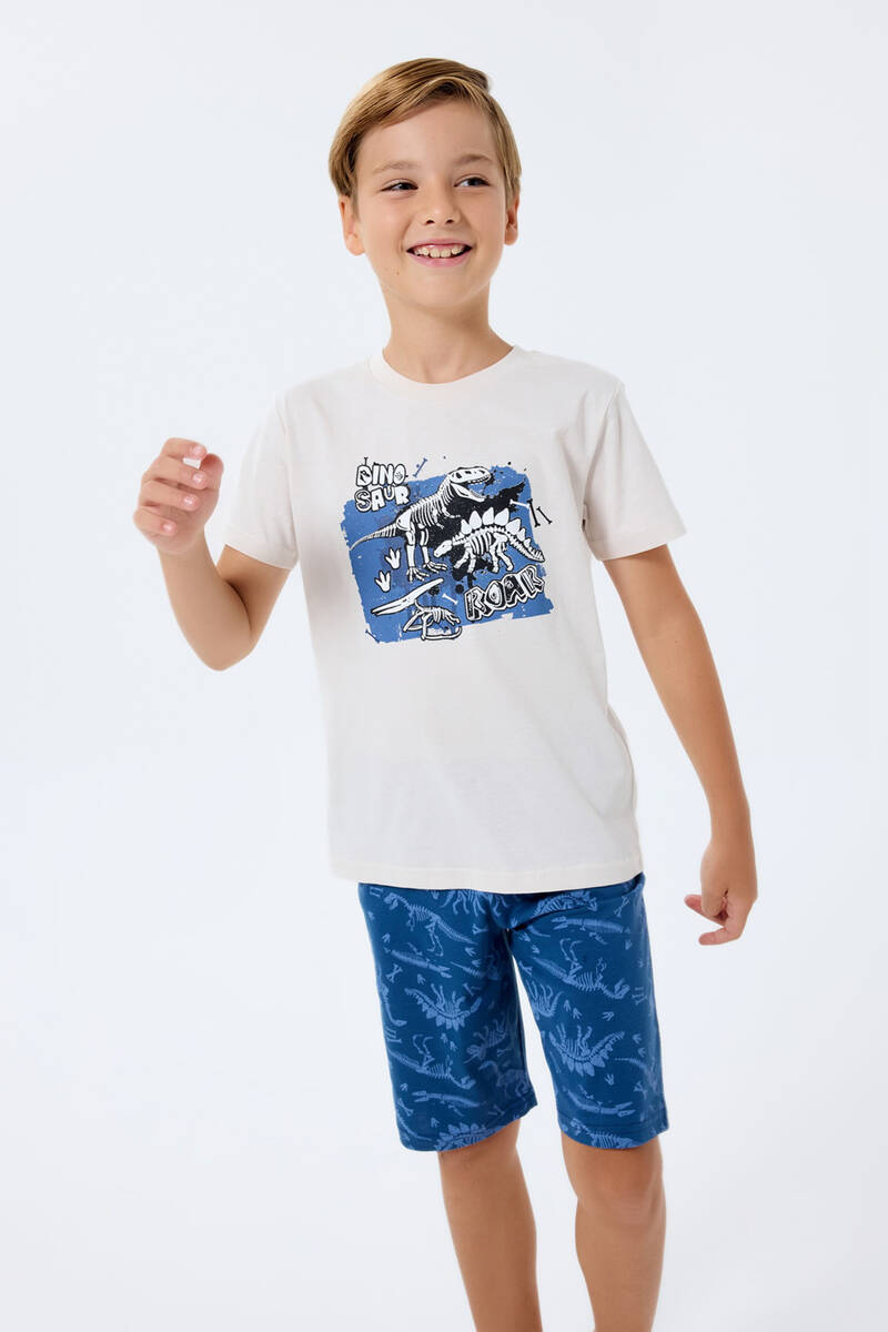 Rolypoly Erkek Çocuk Beyaz Bermuda Takım