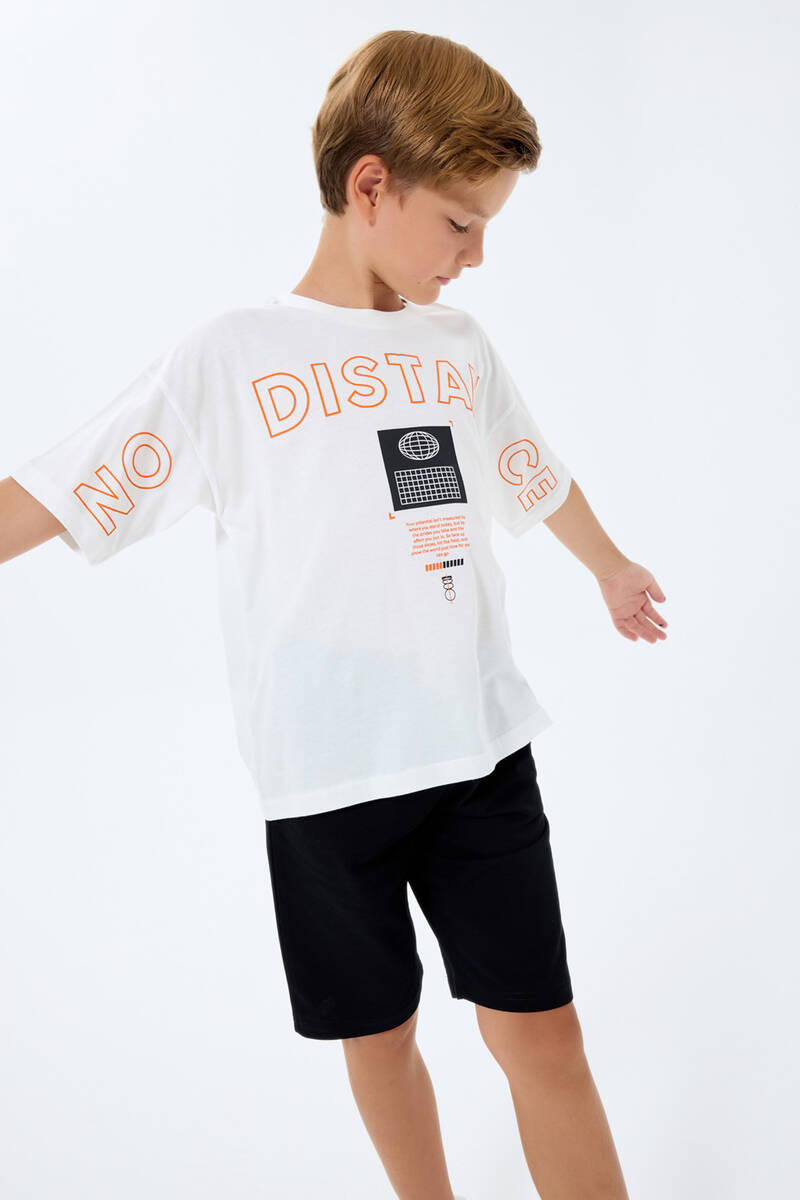 Rolypoly Erkek Çocuk Beyaz Bermuda Takım