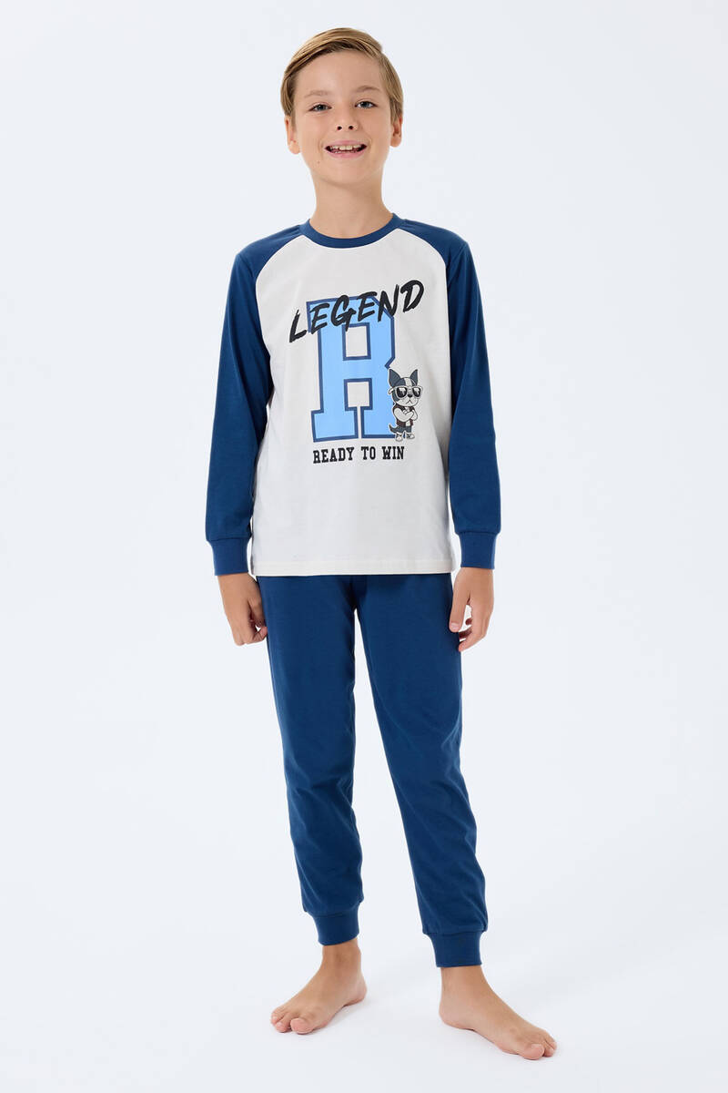 Rolypoly Erkek Çocuk Beyaz Pijama Takım