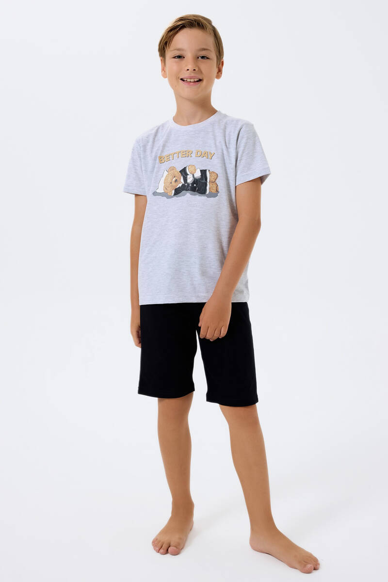 Rolypoly Erkek Çocuk Gri Bermuda Takım