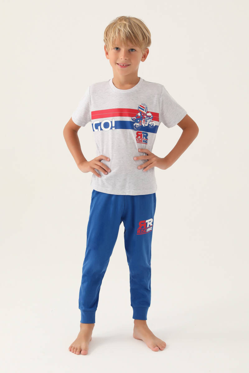 Rolypoly Erkek Çocuk Gri Kısa Kol Pijama Takım