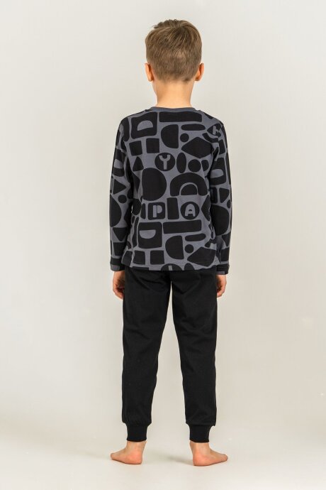 Rolypoly Erkek Çocuk %100 Pamuk Gri Uzun Kol Pijama Takım RP3869-C-V1 - 4