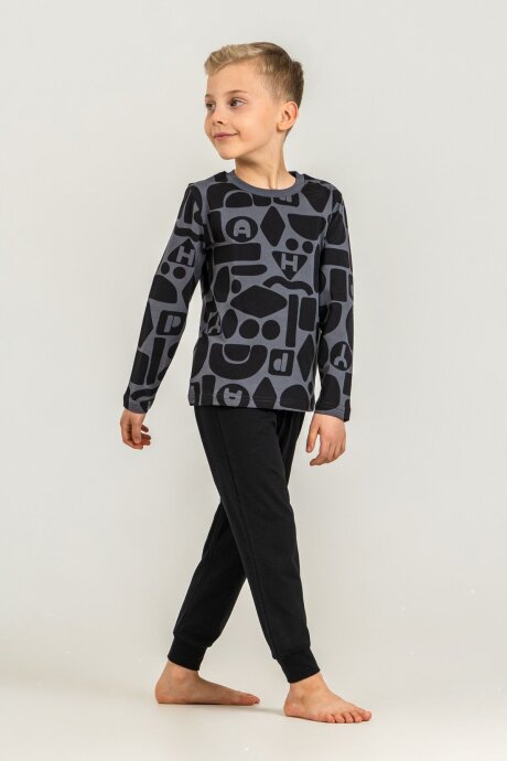 Rolypoly Erkek Çocuk %100 Pamuk Gri Uzun Kol Pijama Takım RP3869-C-V1 - 1