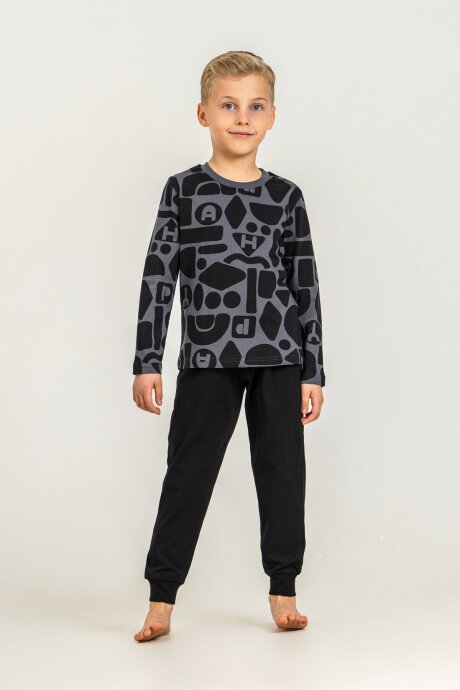 Rolypoly Erkek Çocuk %100 Pamuk Gri Uzun Kol Pijama Takım RP3869-C-V1 - 2