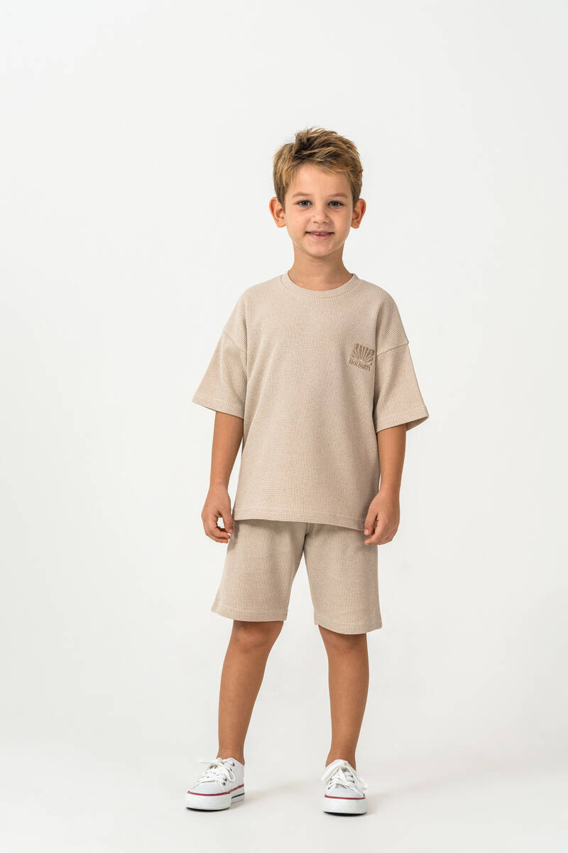 Rolypoly Erkek Çocuk Kahverengi Bermuda Takım