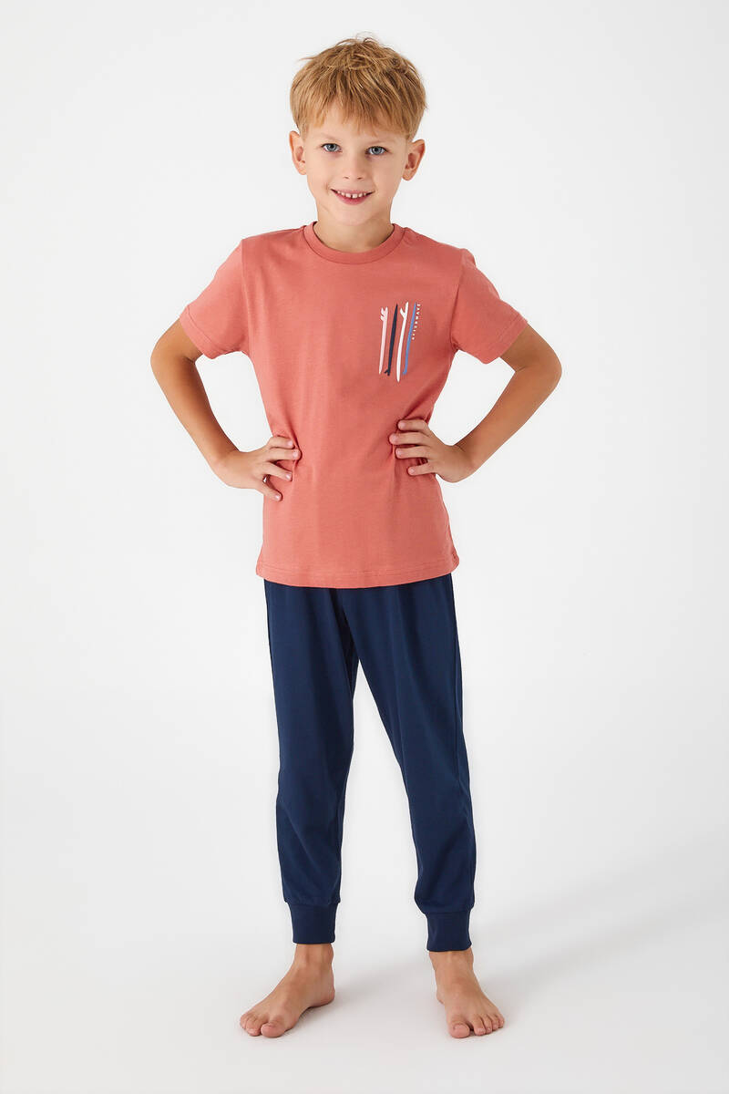 Rolypoly Erkek Çocuk Pembe Kısa Kol Pijama Takım Rolypoly Erkek Çocuk Pembe Kısa Kol Pijama Takım
