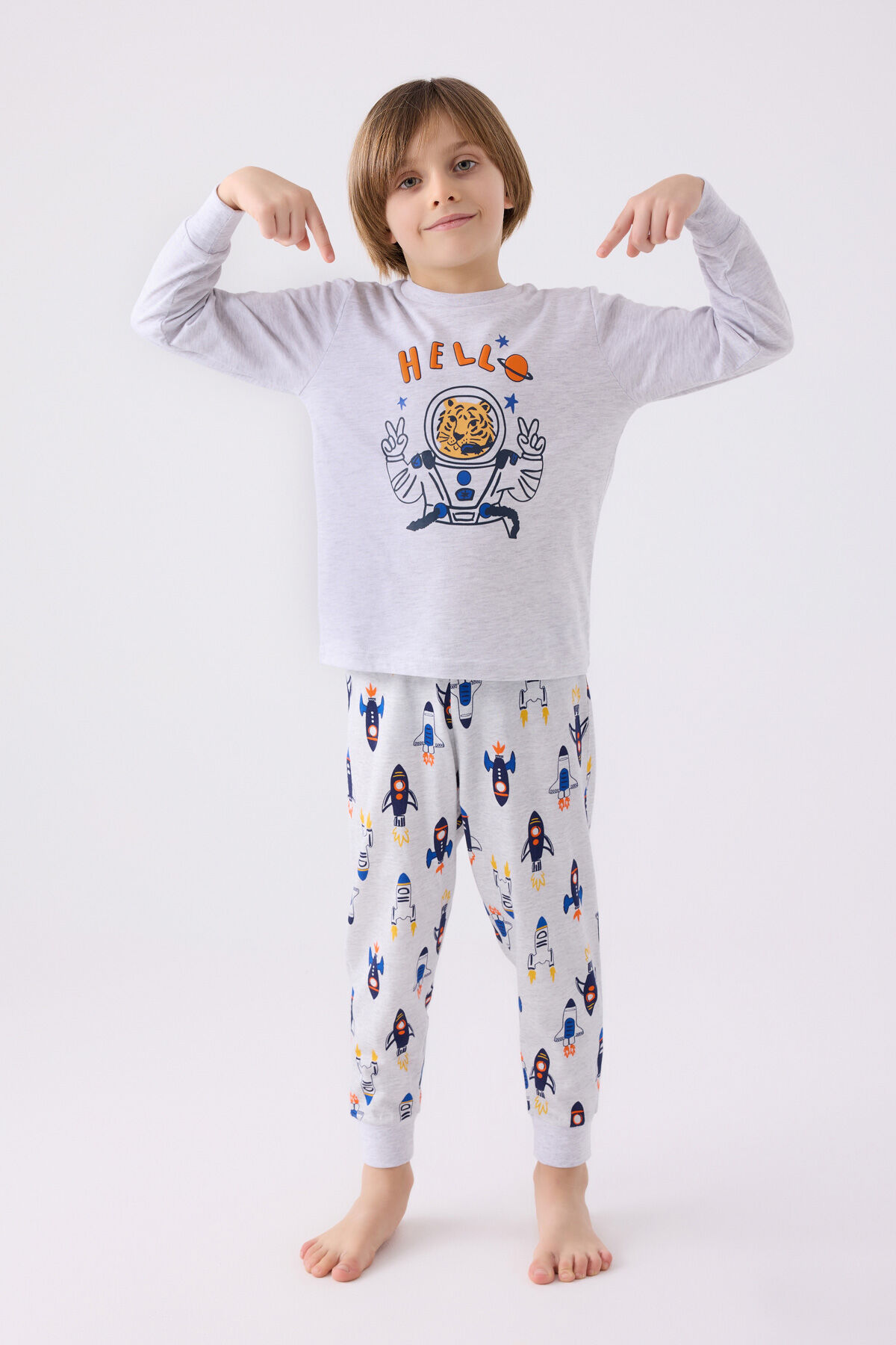 Rolypoly Erkek Çocuk Gri Pijama Takımı