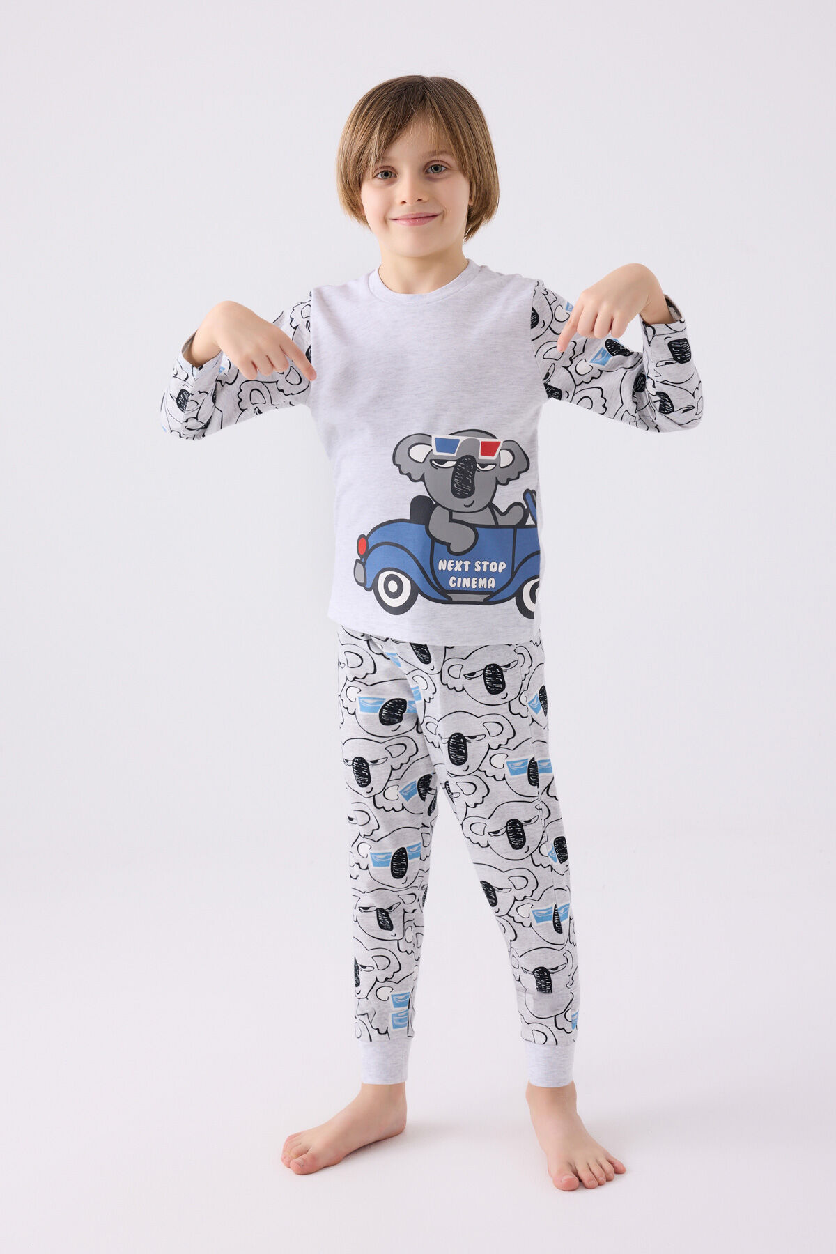 Rolypoly Erkek Çocuk Gri Pijama Takımı
