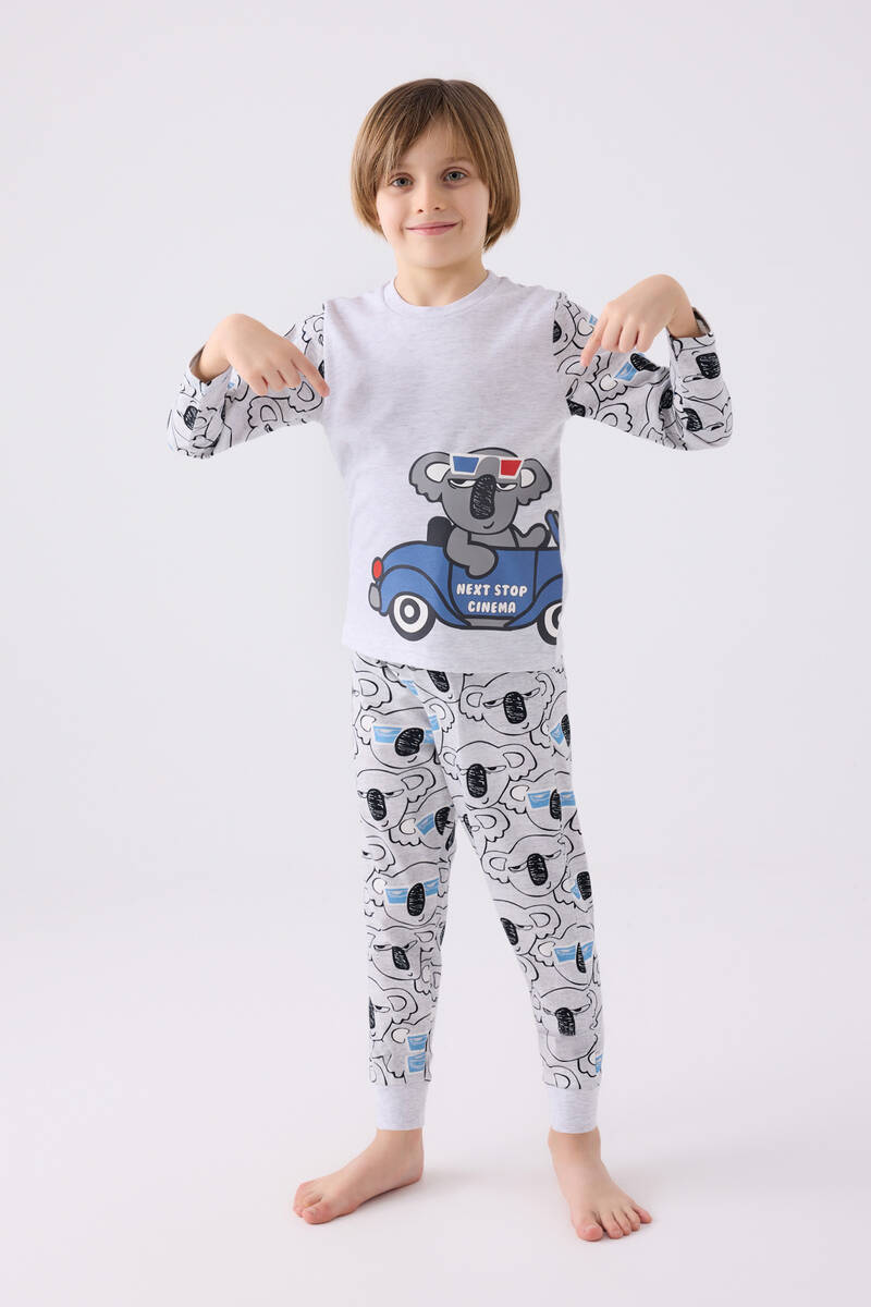 Rolypoly Erkek Çocuk Gri Uzun Kol Pijama Takım