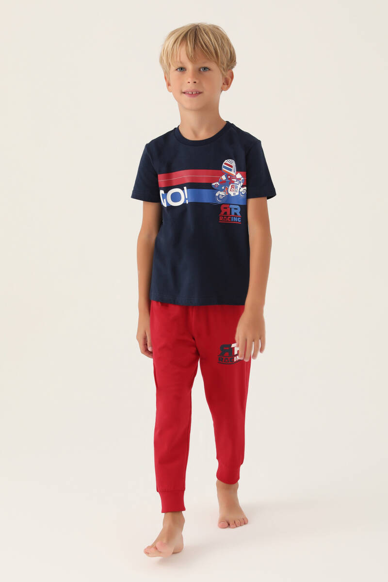 Rolypoly Erkek Çocuk Lacivert Kısa Kol Pijama Takım