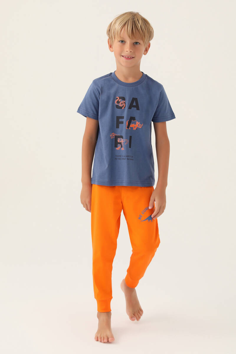 Rolypoly Erkek Çocuk Mavi Kısa Kol Pijama Takım