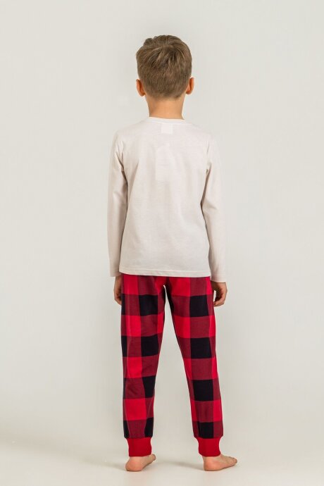 Rolypoly Erkek Çocuk %100 Pamuk Let's Build Beyaz Uzun Kol Pijama Takım RP3872-C-V1 - 4