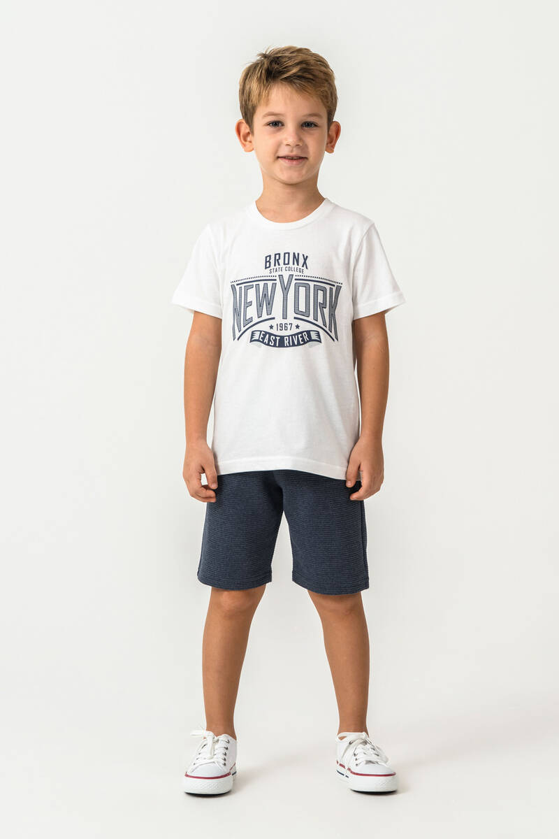 Rolypoly Erkek Çocuk Beyaz Bermuda Takım