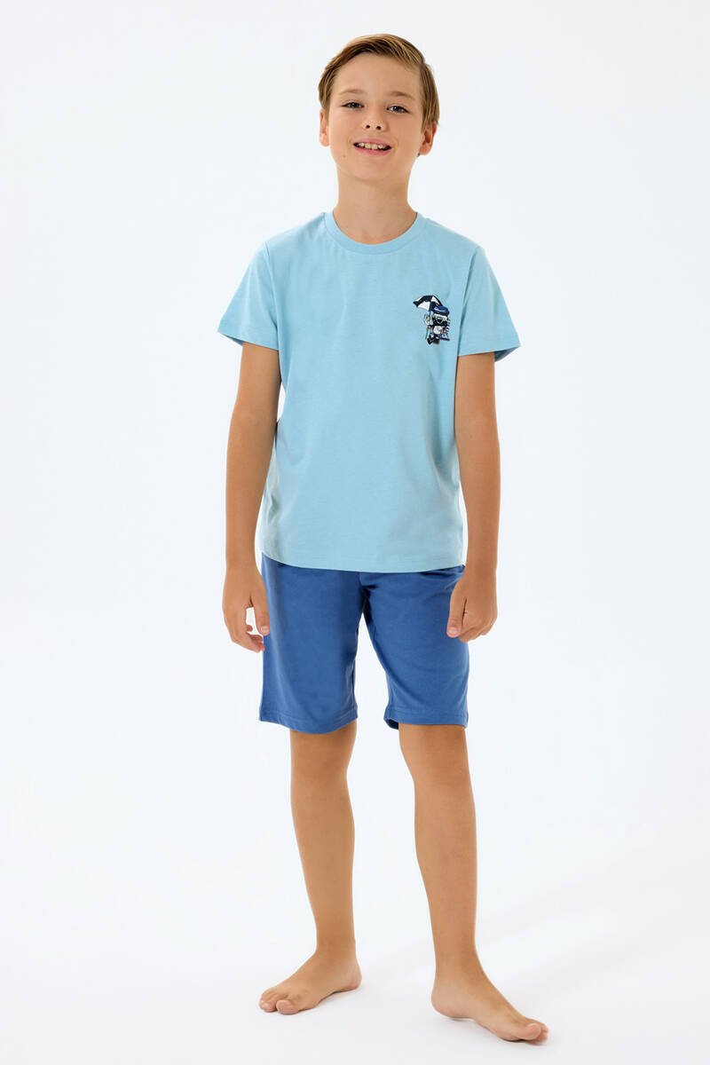 Rolypoly Erkek Çocuk Mavi Bermuda Takım