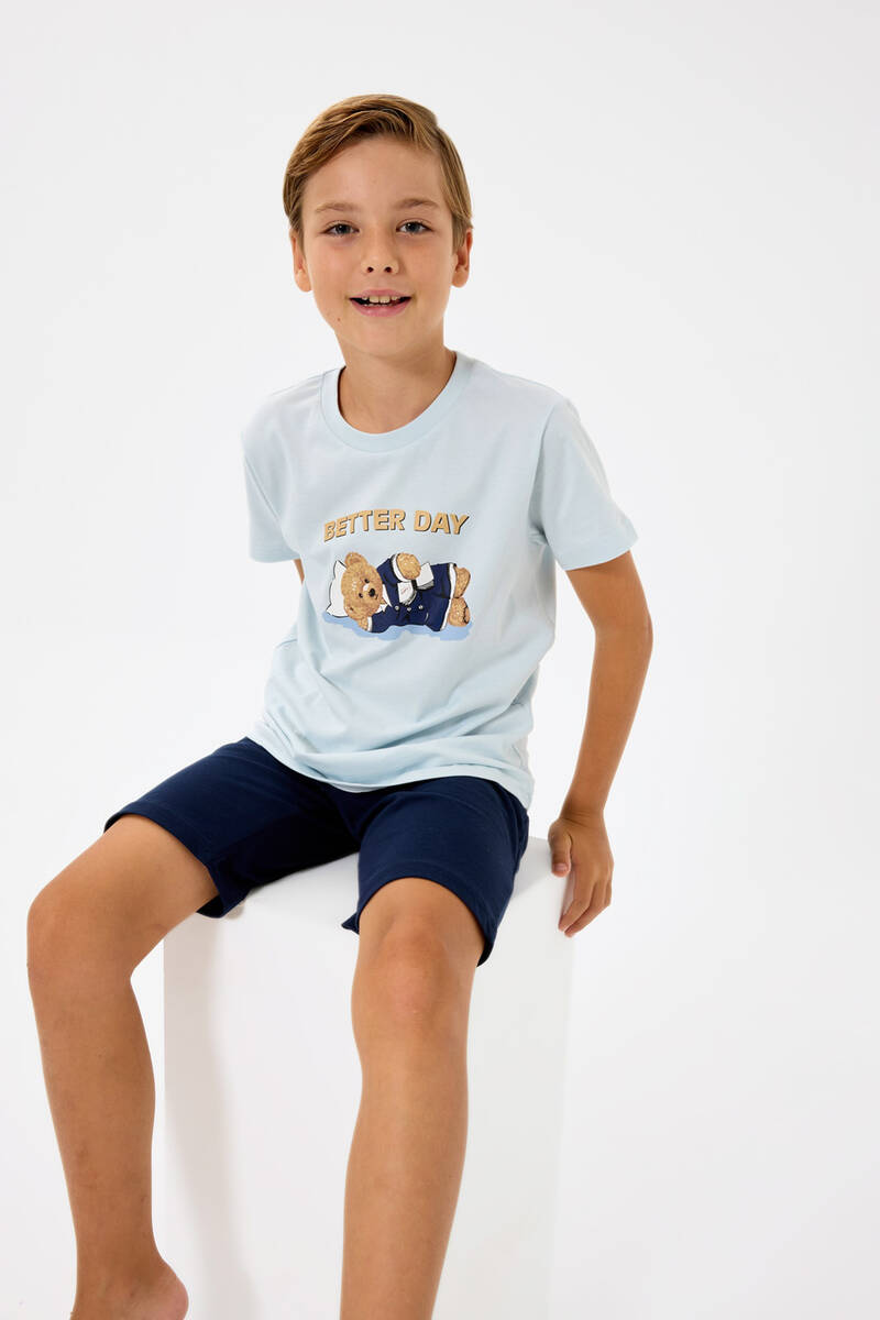 Rolypoly Erkek Çocuk Mavi Bermuda Takım