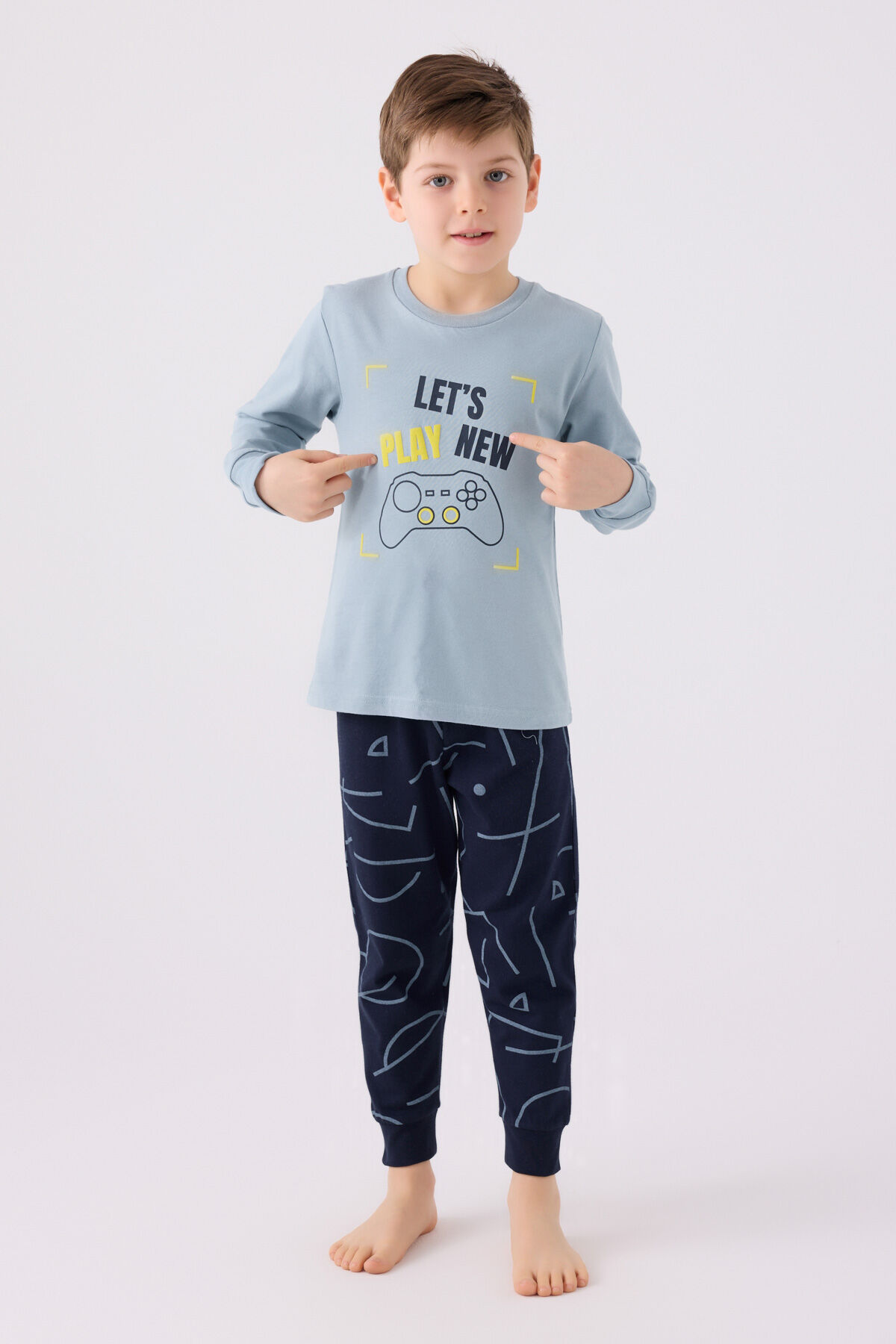 Rolypoly Erkek Çocuk Mavi Pijama Takımı