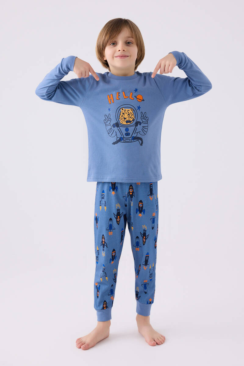 Rolypoly Erkek Çocuk Mavi Uzun Kol Pijama Takım Rolypoly Erkek Çocuk Mavi Uzun Kol Pijama Takım