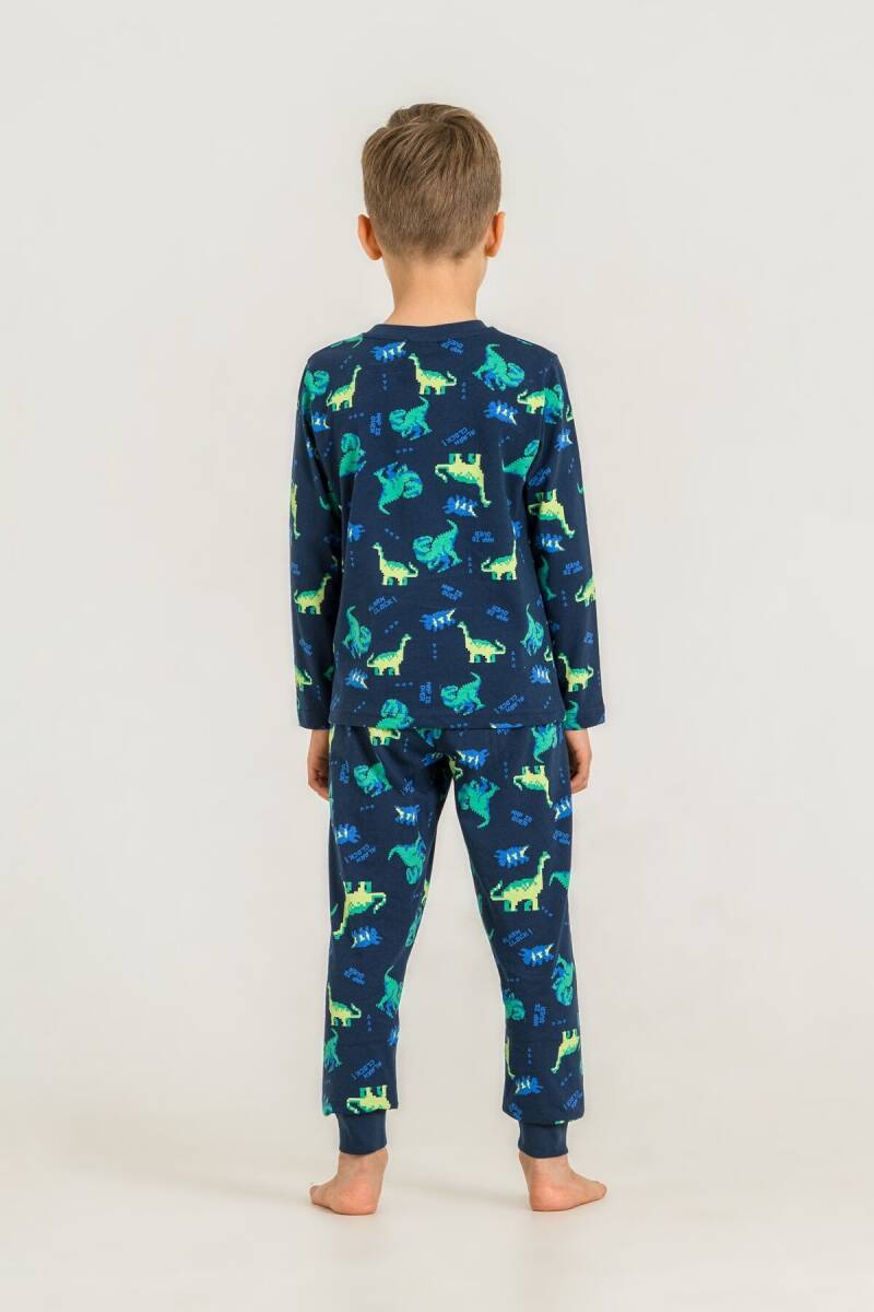 Rolypoly Erkek Çocuk %100 Pamuk Nap Is Over Mavi Uzun Kol Pijama Takım RP3887-C-V1 - 4