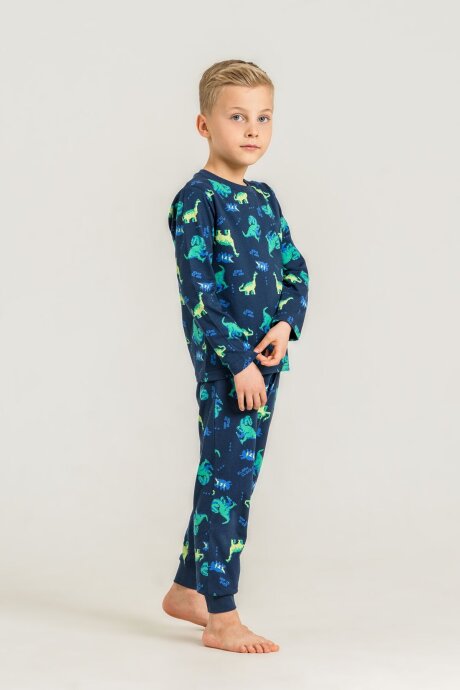 Rolypoly Erkek Çocuk %100 Pamuk Nap Is Over Mavi Uzun Kol Pijama Takım RP3887-C-V1 - 6