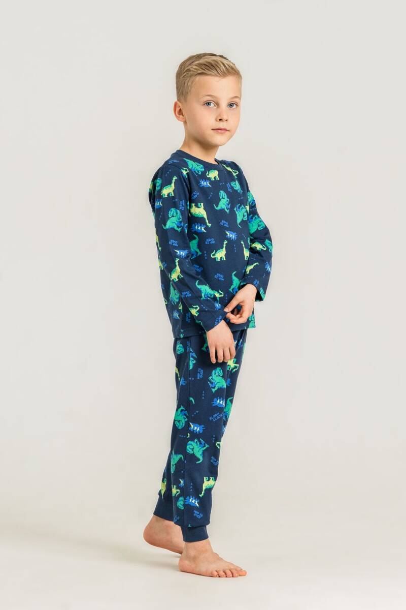 Rolypoly Erkek Çocuk %100 Pamuk Nap Is Over Mavi Uzun Kol Pijama Takım RP3887-C-V1 - 6