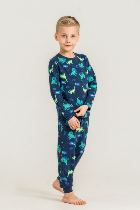 Rolypoly Erkek Çocuk %100 Pamuk Nap Is Over Mavi Uzun Kol Pijama Takım RP3887-C-V1 (1)
