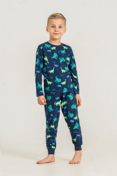 Rolypoly Erkek Çocuk %100 Pamuk Nap Is Over Mavi Uzun Kol Pijama Takım RP3887-C-V1