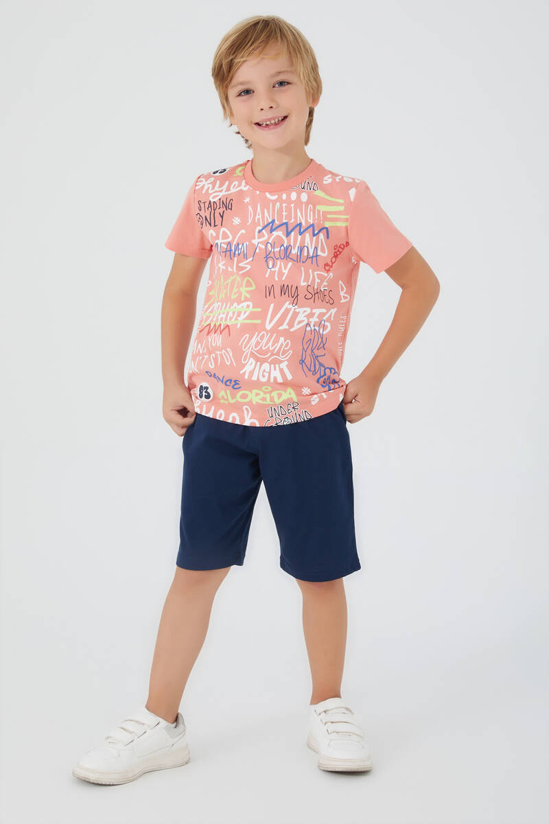 Rolypoly Erkek Çocuk Pembe Bermuda Takım