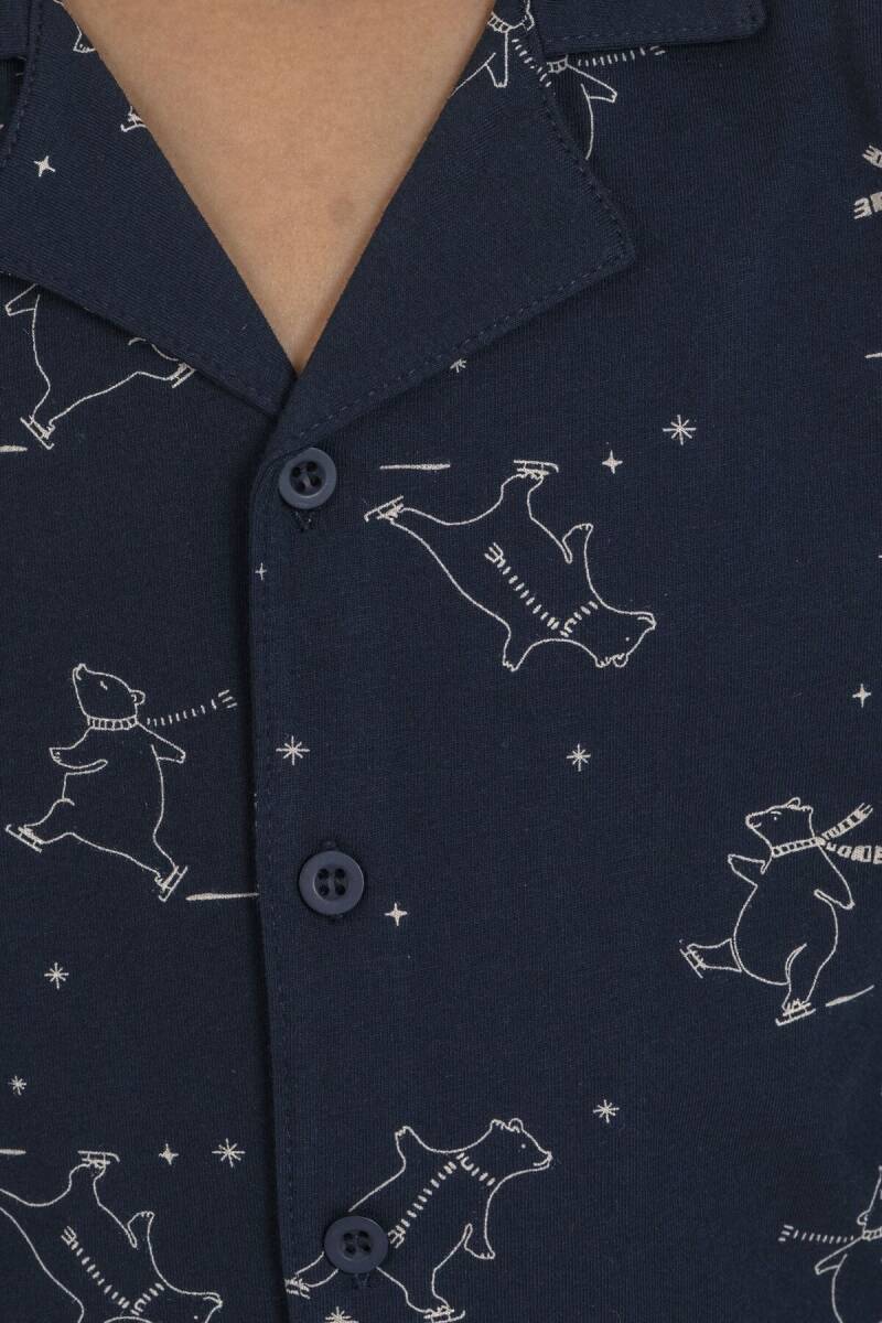 Rolypoly Erkek Çocuk %100 Pamuk Polar Bear Lacivert Gömlek Pijama Takımı RP3865-C-V1 - 3