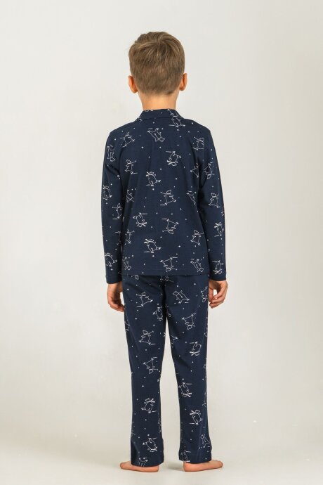 Rolypoly Erkek Çocuk %100 Pamuk Polar Bear Lacivert Gömlek Pijama Takımı RP3865-C-V1 - 4