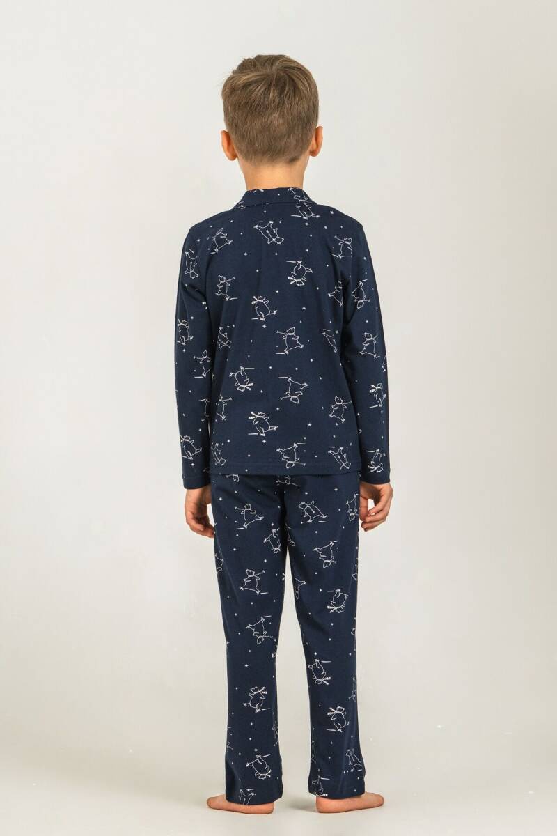 Rolypoly Erkek Çocuk %100 Pamuk Polar Bear Lacivert Gömlek Pijama Takımı RP3865-C-V1 - 4
