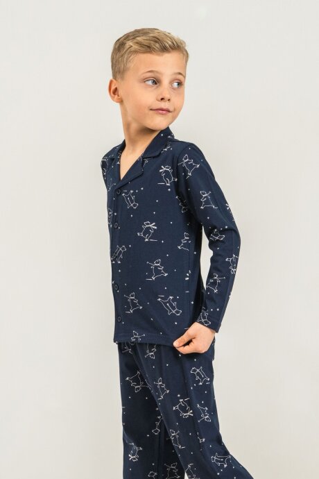 Rolypoly Erkek Çocuk %100 Pamuk Polar Bear Lacivert Gömlek Pijama Takımı RP3865-C-V1 - 7