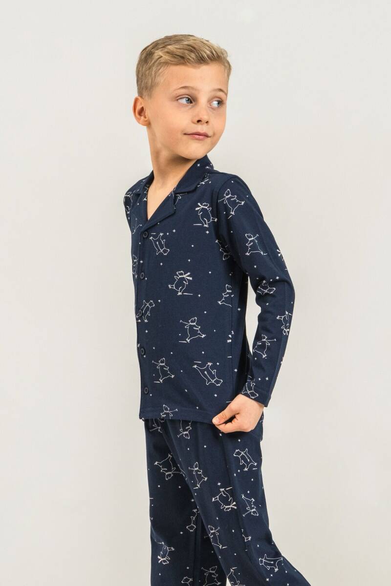Rolypoly Erkek Çocuk %100 Pamuk Polar Bear Lacivert Gömlek Pijama Takımı RP3865-C-V1 - 7