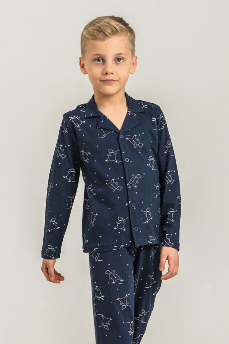 Rolypoly Erkek Çocuk %100 Pamuk Polar Bear Lacivert Gömlek Pijama Takımı RP3865-C-V1 - 5