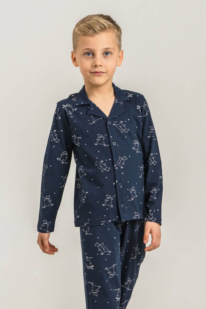 Rolypoly Erkek Çocuk %100 Pamuk Polar Bear Lacivert Gömlek Pijama Takımı RP3865-C-V1 - 5