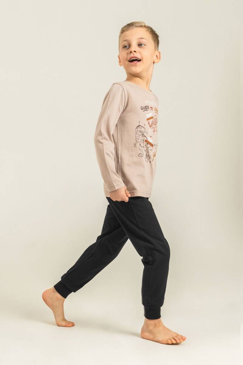 Rolypoly Erkek Çocuk %100 Pamuk Sarı Guide To Dinos Uzun Kol Pijama Takım RP3861-C-V2 - 8