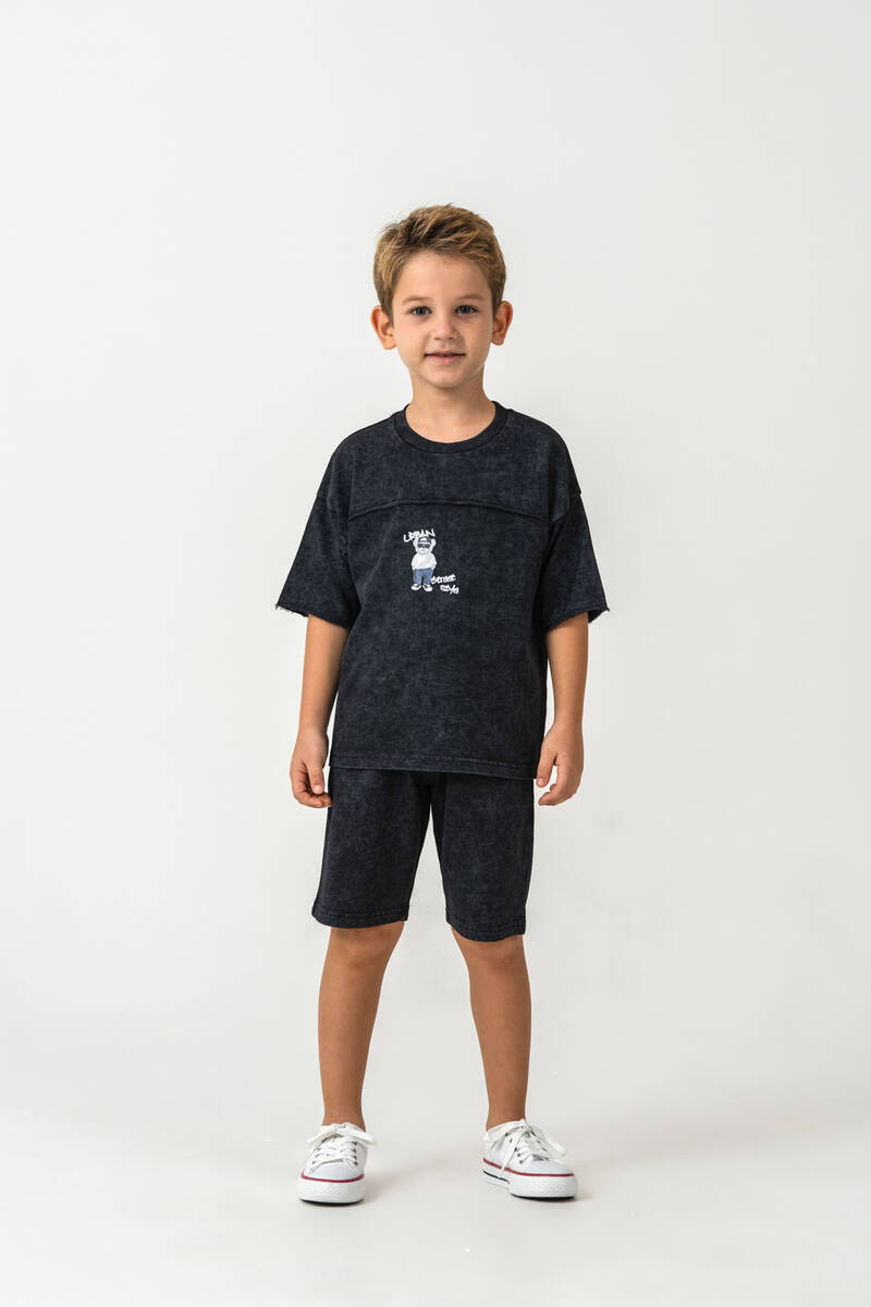 Rolypoly Erkek Çocuk Siyah Bermuda Takım