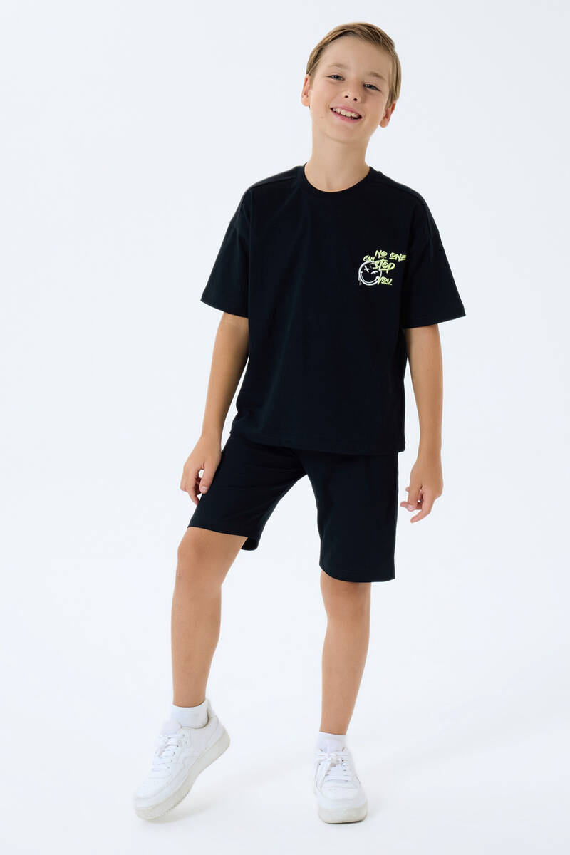 Rolypoly Erkek Çocuk Siyah Bermuda Takım