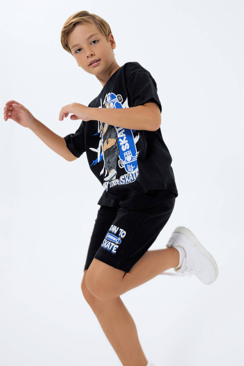 Rolypoly Erkek Çocuk Siyah Bermuda Takım