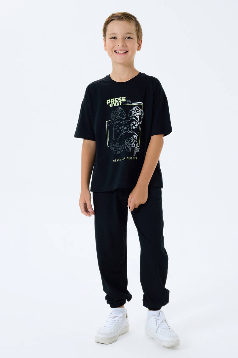 Rolypoly Erkek Çocuk Siyah Pijama Takım