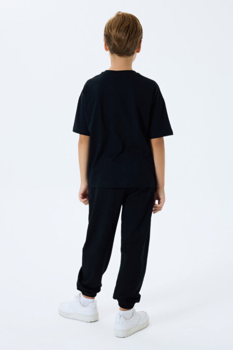 Rolypoly Erkek Çocuk Bisiklet Yaka Baskılı Yazlık Regular Fit Siyah Pijama Takımı RP3759-C-V2 - 4